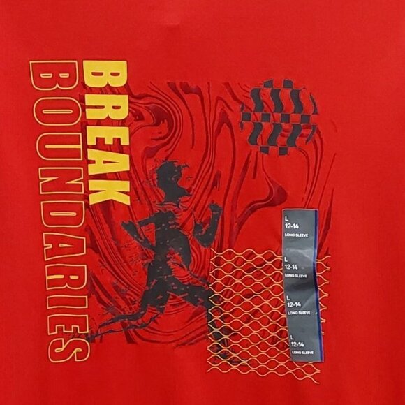 Boys' Long Sleeve 'Break Boundaries' Graphic T-Shirt | All in Motion | L (12/14) - Picture 2 of 12